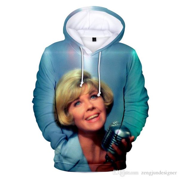 

doris day 3d print womens sweatshirts with belt pullover crew neck long sleeve fashion clothing plus size female casual aooarel, Black