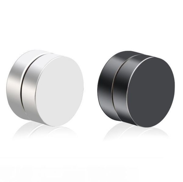 

magnet non piercing earrings, auniquestyle stainless titanium steel round magnetic clip on fake stud earrings mens magnetic earrings jewelry, Golden;silver