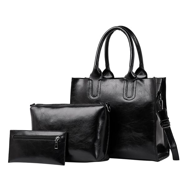 

3шт женская сумка набор сумка искусственная кожа шаблон твердые дамы сумка сплошной цвет messenger плеча кошелек сумки для женщин #38