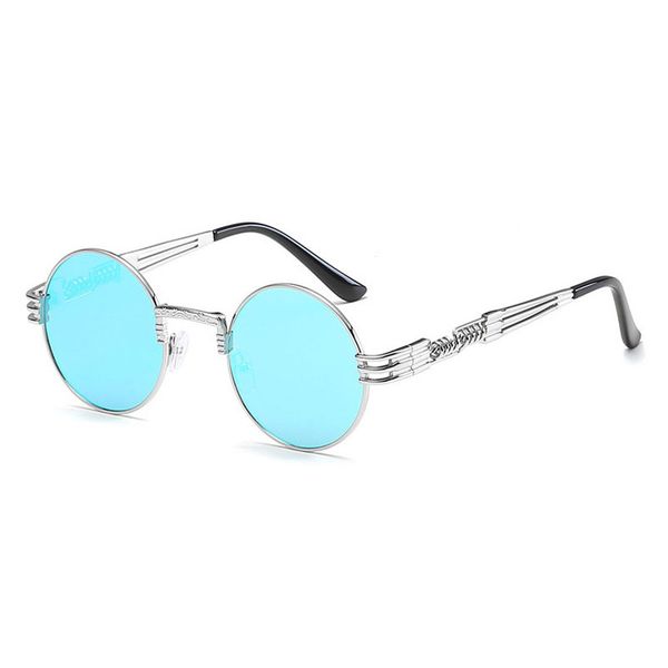 

luxury-metal steampunk round sunglasses women new arrival unique men gothic sunglasses for party outdoor daily wholesale, White;black