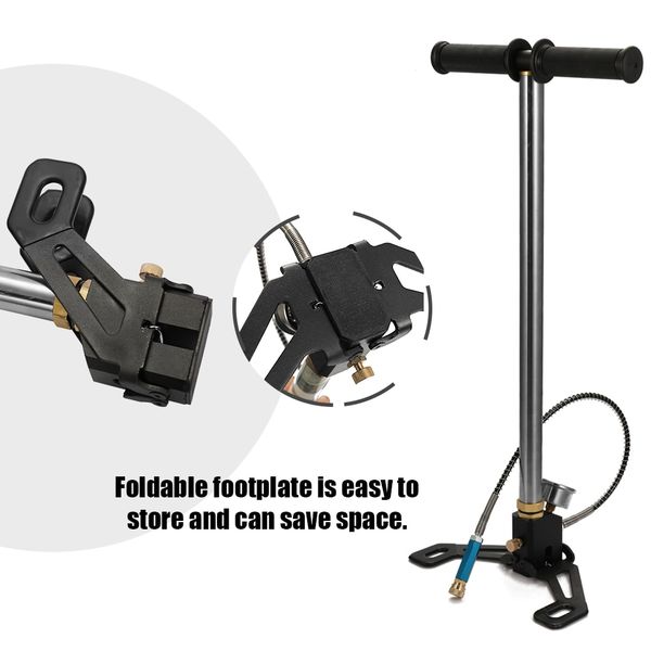 

manual air pressure inflator pump large pressure gauge foldable base high pcp manual air pump inflator