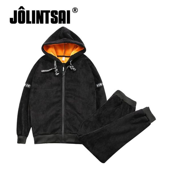 

new winter thick men sets sweat suits hoodies+pants 2 piece set fashion thicken tracksuit men gold velvet tracksuit for, Gray