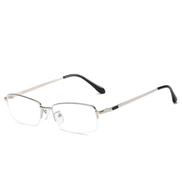 

2020 classical fashion computer eyewear for men metal half frames anti blue-ray glasses high business type spectacles 8731cj, White;black