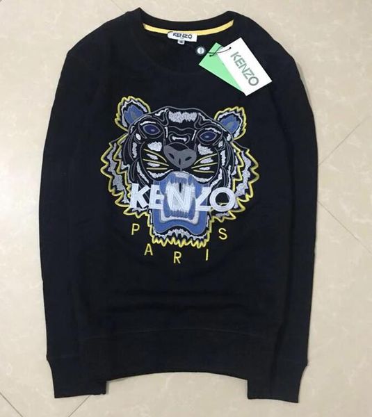 

Fa hion hoodie for men luxury de inger weat hirt pull embroidery tiger head hoodie pari xxl 13kenzo ca ual jumper treetwear, Black
