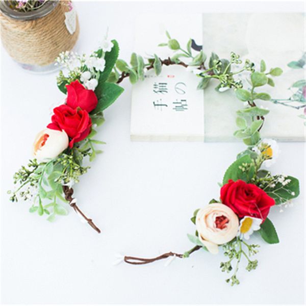 

wedding bridal headwear girl headdress flower wedding flowers hair wreath headband floral accessories party decoration