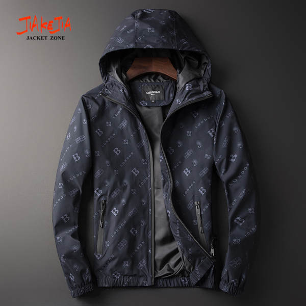 

2020 new spring/ autumn letter b print men jacket zipper man jacket hooded man coat szie m-5xl, Black;brown