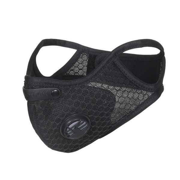 

fashion air filter mesh sports outdoor cycling mask hiking  protective riding mouth nose solid dust proof men women, Black