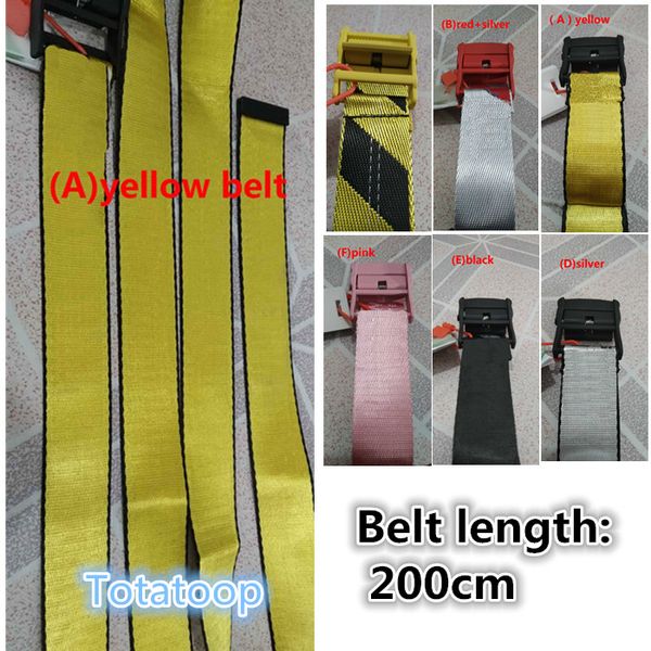 

totatoop 19ss new fashionable canvas belt men leisure golden yellow belt canvas men women belts 200cm, Black;white