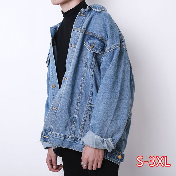 

2020 spring and autumn new korean loose oversize denim jacket men retro jacket denim men and women fashion, Black;brown