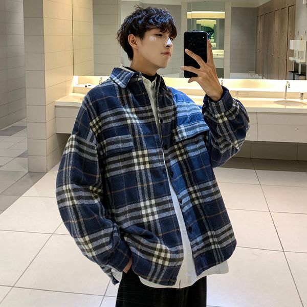 

2019 men's long sleeve hawaiian shirt lovers clothes lattice shirt french cuff mens brand fashion shirts camisa masculina -2xl, White;black