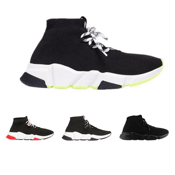 

lace-up socks shoes 2019 casual for men women trile black red green sole fashion sneaker mens trainers size 36-45