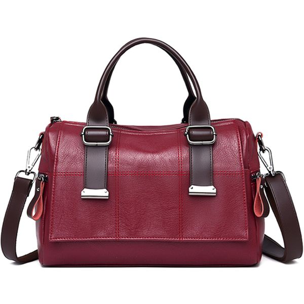 

мода joker lady crossbody vintage кожа дамы плеча tote бордовый