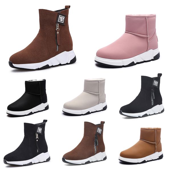 

hotsale non-brand зимние ботинки женщин тройной черный красный бежевый коричневый замша снег ботильоны keep warm 35-40 стиль 14, Black