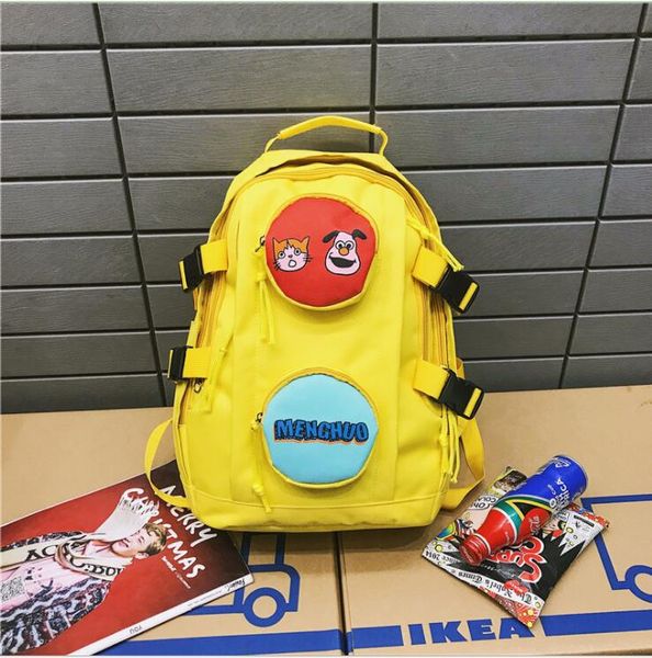 

preppy mori girl bag cat dog animal printing bright colorful backpack travel leisure shoulder bag cute cartoon student backpack