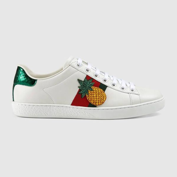 

luxury cock pineapple beetle new designer shoes ace embroidery men's and women's leather designer sneakers casual shoes oversized, Black