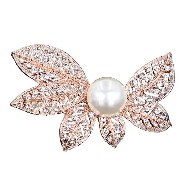 

new fashion exquisite imitation pearl flower pin brooch rhinestone wedding brooch bouquet brooch pins elegant women broach, Gray