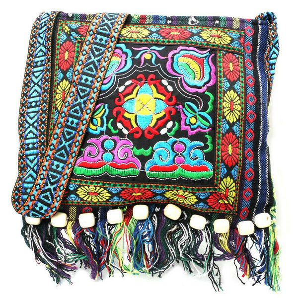 

embroidery ethnic vintage shoulder bag boho hippie tassel tote messenger bag