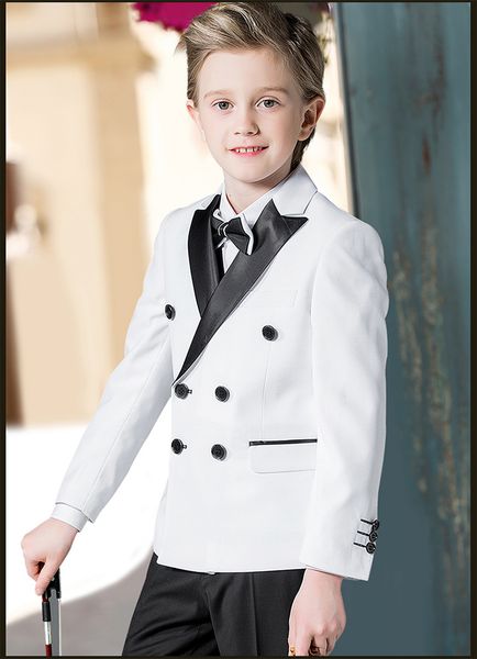

2020 custom boy' formal occasion tuxedos little men suits drop children kids wedding party tuxedos boy' formal wear (jacket+pant, Black