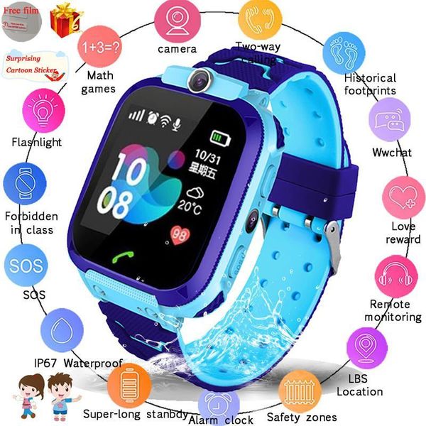

waterproof kids smart watch sos antil-lost smartwatch baby 2g sim card clock call location tracker smartwatch pk q50 q90 q528, Slivery;brown