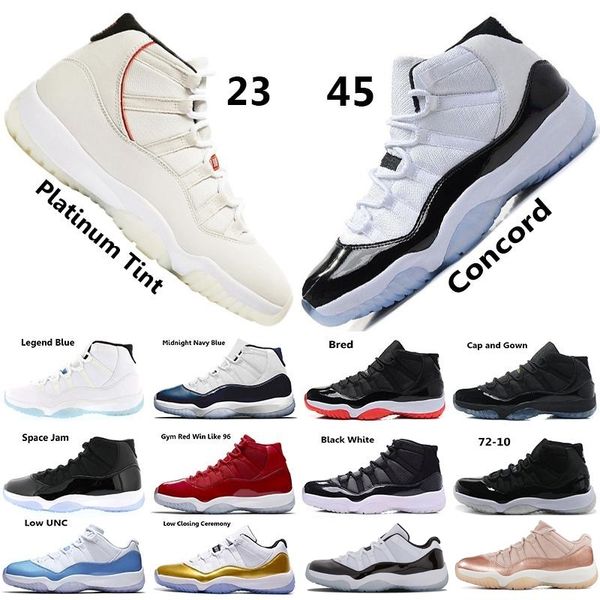 

with box 11 11s low high le space jam tint concord 45 basketball shoes men women retro bred designer j11 sneakers