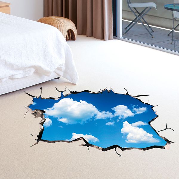 Wall Sticker Shijuehezi 3d Wall Stickers Vinyl Diy Blue Sky Clouds Mural Decals For Kids Bedroom Student Dormitory Ceiling Decoration Sticker For Wall