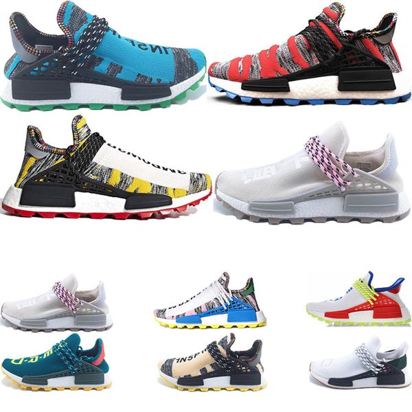

new human race hu trail pharrell williams x nerd men running shoes black white solar pack mens trainers women sports sneaker eur 36-47