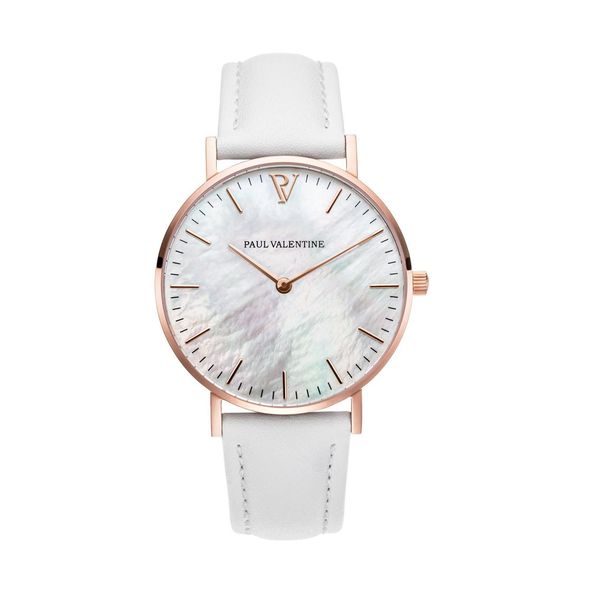 

2020 new paul valentine watch for mens luxury fashion big dial design leather strap squartz wrist watch montre femme, Slivery;brown