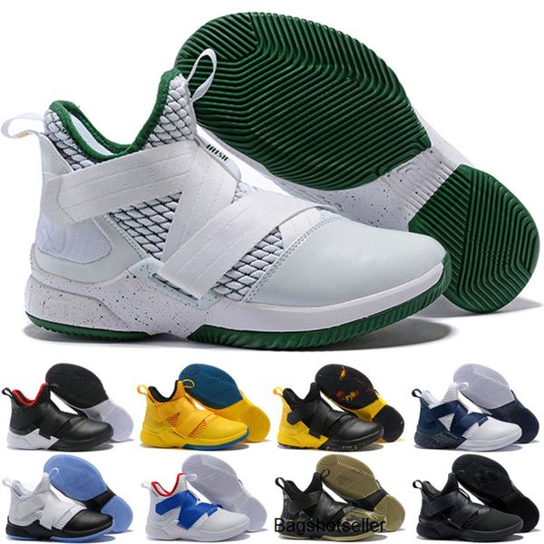 

2020 new soldiers xii 12 basketball shoes mens 12 gold/championship mvp finals training sneakers sports running shoes white, Black