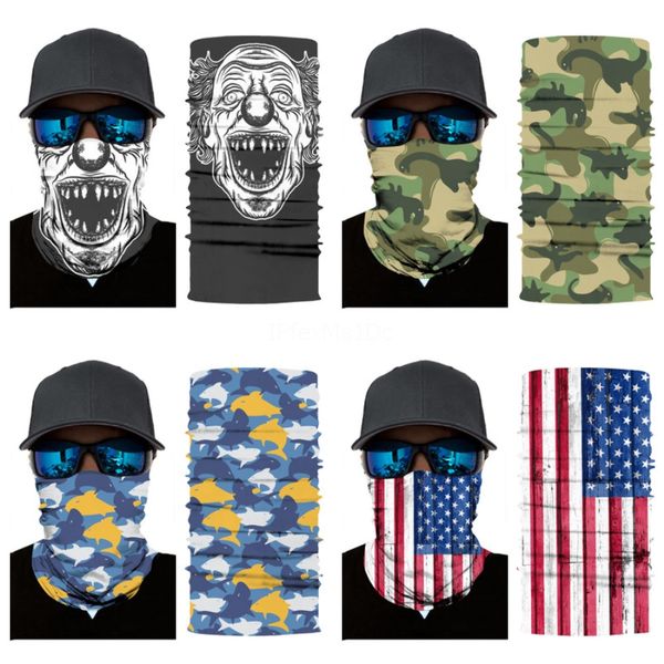 

pure color gradient magic bandana printed multi-color anti-uv face mask neck er summer multifunctional skull scarf outdoor c #190#977, Blue;black