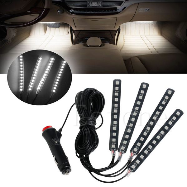 

white 4x12led car suv interior light atmosphere decorative light neon lamp strip