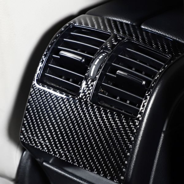 Para a Mercedes W204 C Interior Car classe moldagem de fibra de carbono traseira Air Condição de ventilação da tampa da guarnição do ar de saída Decor Adesivos