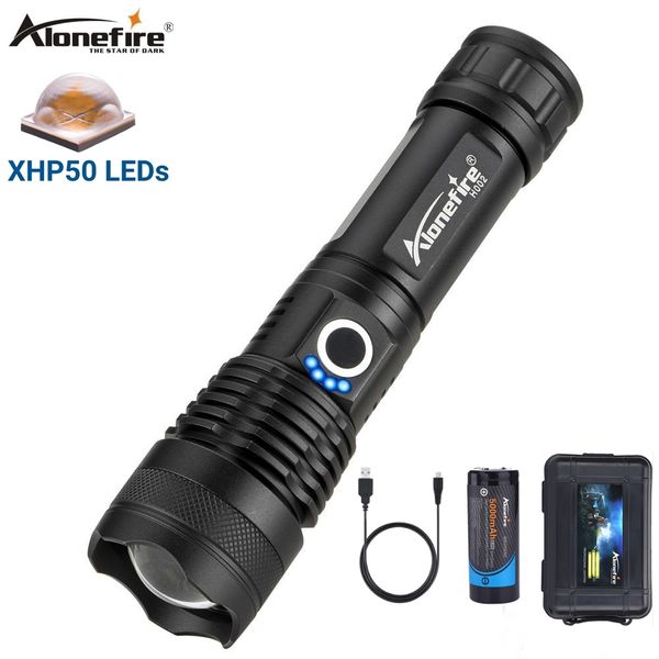 

alonefire h002 xhp50 led flashlight convoy lens powerful 26650 battery tactical led flash light rotary zoom led torch outdoor travel hike