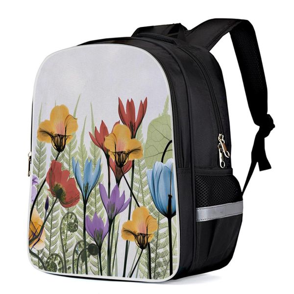 

flower backpacks school bag child book bag sports bags bottle side pockets school student silver edge
