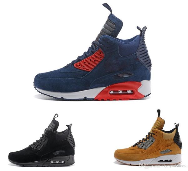 

shoes mens sport shoes classic 90 winter sneakerboot wine red runner mens running shoes wheat yellow trainers fashion sneakers 40-46