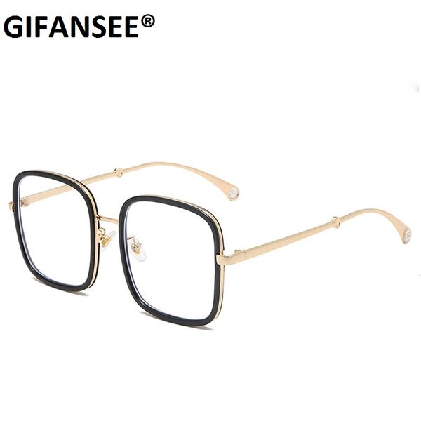 

gifansee anti blue light blocking glasses women men eyeglasses square frame computer tv phones gaming eyewear ladies clear lens, White;black