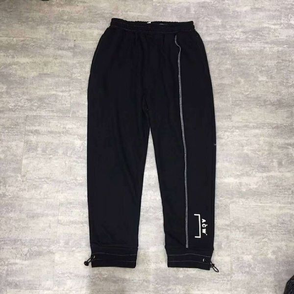 

ASW Mens Elastic Waist Sports Pants Casual Black Jogger Fitness Designer Trousers Running Full Length Pants