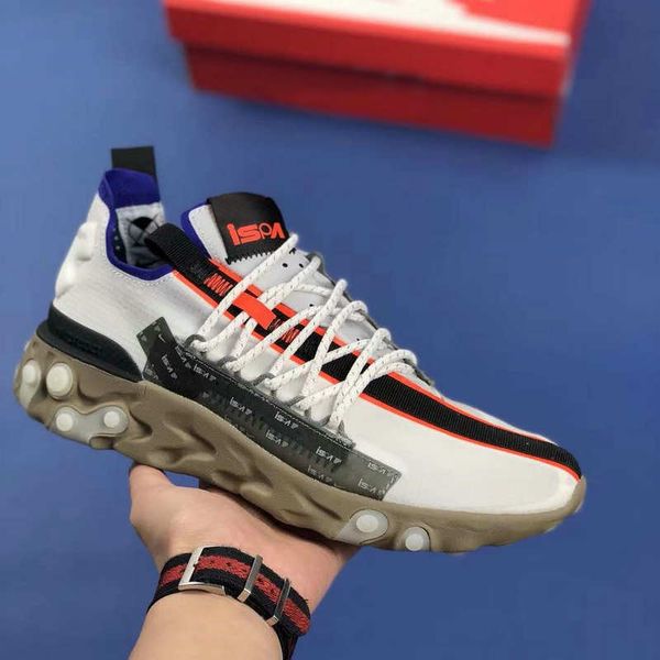 

2019 new react runner mid lw wr ispa mens womens running shoes royal blue black white orange trainers sports sneakers with box