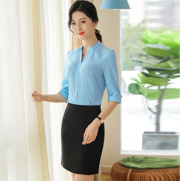 blusa azul cielo mujer