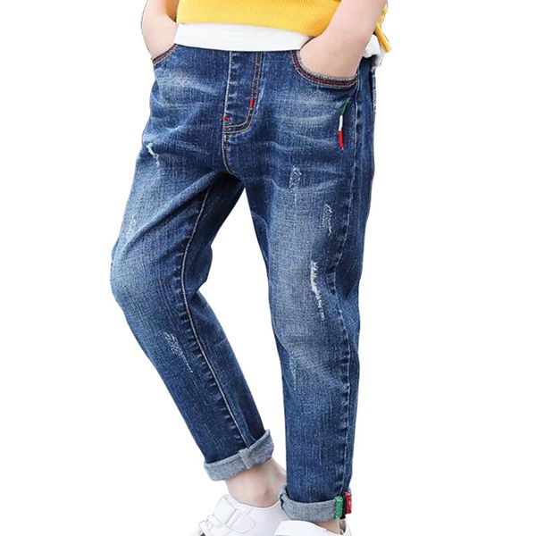 

Spring Boys Jeans For Kids Pants Fashion Children Clothing Formal Hole Denim Pants Kids Trousers Boys Blue Pants 2019
