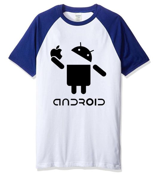 

2020 funny t-shirt android character pattern summer cotton men's t-shirts fashion casual t shirt harajuku harajuku tee, White;black