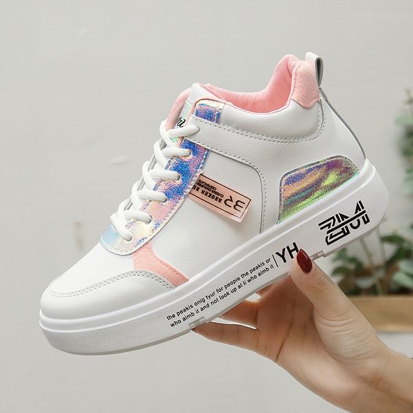 

Women Casual Shoes Fashion Breathable PU Leather Sneakers Women Lace-Up Platform White Women Shoes Chaussure Femme