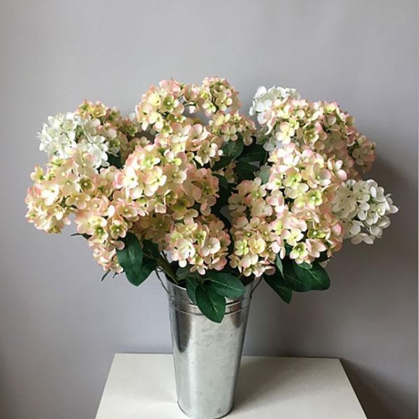 

8 color 3 heads artificial flowers hydrangea flower bouquet silk flower living room decoration bedroom home wedding decorations flower