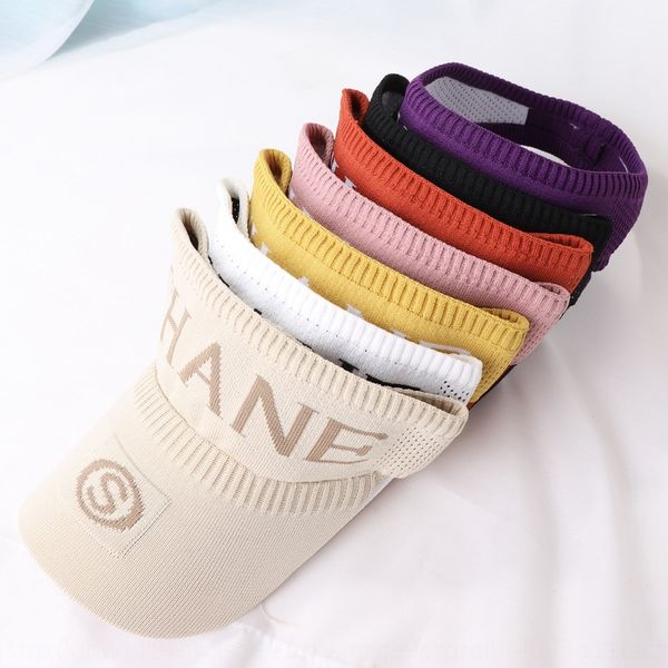 

summer 2020 sunscreen outdoor sports sunscreen knitted hat empty hat female outdoor sports knitted cap, Blue;gray