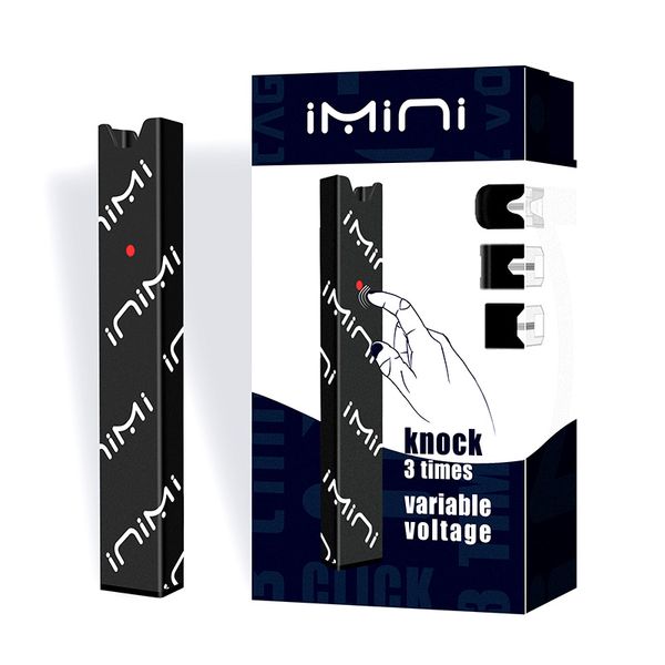 

100% Original Imini Pod Device 220mAh 2.2V-3.2V VV Battery Pen With Micro USB Charger Fit Flat Cartridges JU PODS dhl free