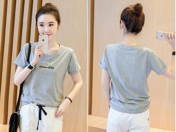 

Girl women t hirt fa hion ladie cotton t hirt hort leeve femme tyle mode cla ic cotton pring ummer, White