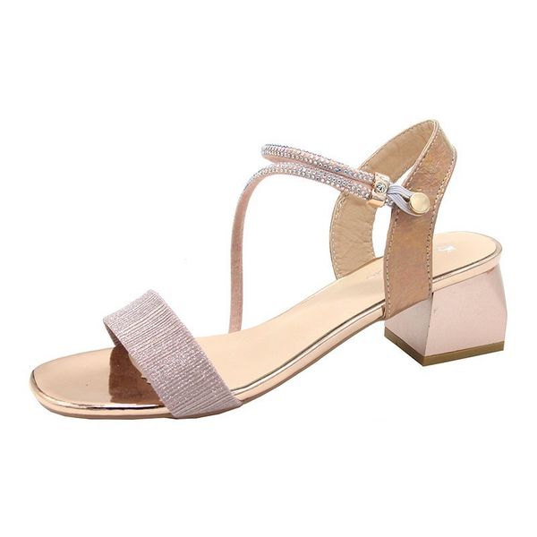 

new design 2020 buckle pu leather sandals for women girls casual sandalias women summer high heels rivet open toe pumps shoes, Black