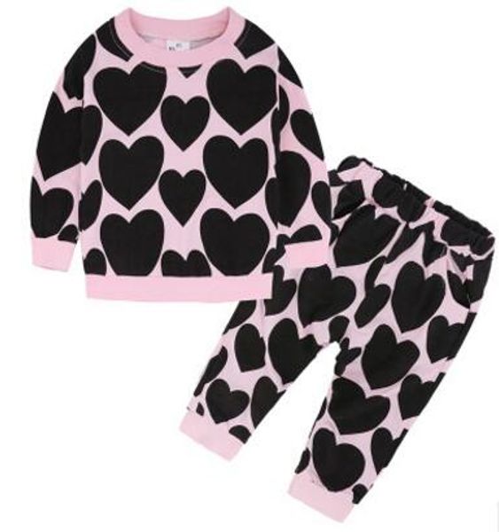 

2020 designer-children clothes 2017 autumn kids longs sleeve suit cartoon pattern baby pants 2 pcs good quality, White