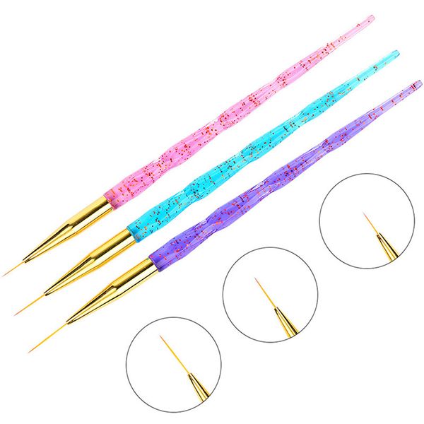 

nail art acrylic liner brush french lines stripes grid painting drawing pen 3d diy tips manicure tools, Yellow