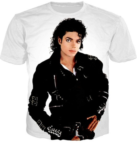 

fashion king of rock and roll michael jackson t-shirt women men summer 3d print short sleeve crewneck casual q329, White;black