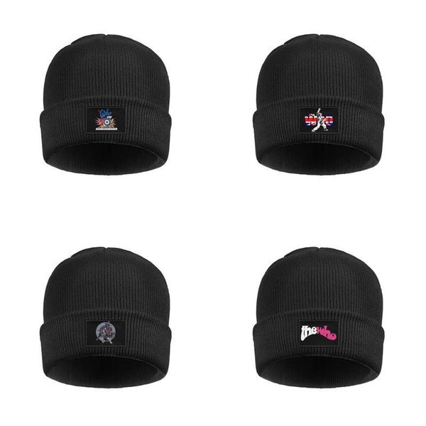 

fashion the who rock cuff toboggan beanie hats cool album wallpapers the-release-who-song-the hits 50 the-jazz-who-punk-band logo guitar, Blue;gray